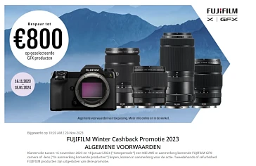 Fujifilm GFX Winter Cashback tot €800,- http...