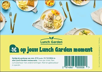 -1 euro op jouw Lunch Garden moment Geldig...