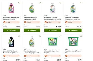 Delhaize promo op Dreft vloeibaar wasmiddel 1...