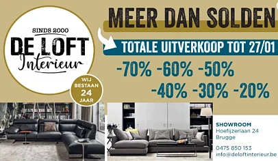 Totale uitverkoop tot 27/01 bij Interieur De...