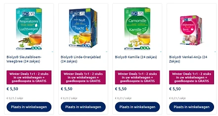 1+1 actie (oftewel 50% korting) op een select...