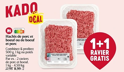 Jusqu'au 24 janvier inclus, 4,50€/kg de haché...