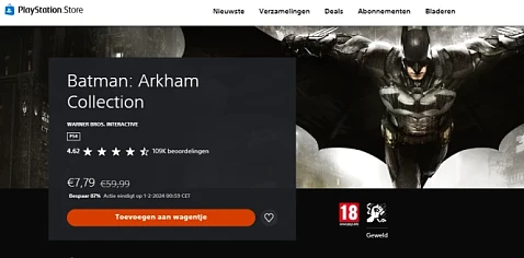 Gamers opgelet! Op Playstation Store: Batman...