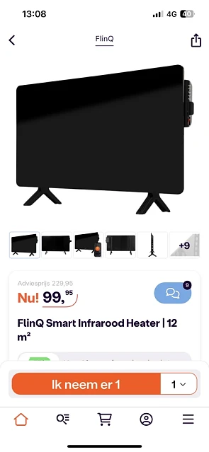 IBOOD FlinQ Smart Infrarood Heater 12m2 Voor...