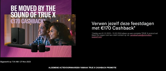YAMAHA TRUE X cashback Aankoopperiode: 01-12-...