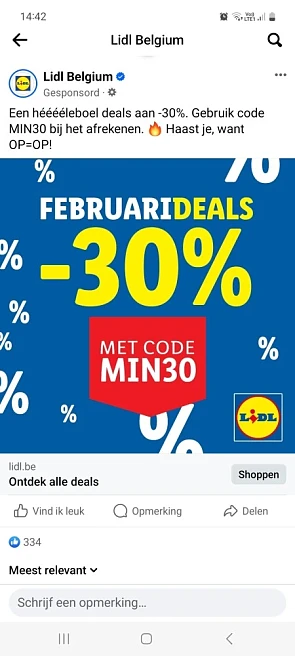 Lidl webshop heel de maand februari met code...