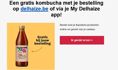 gratis in Delhaize bij online bestelling van...