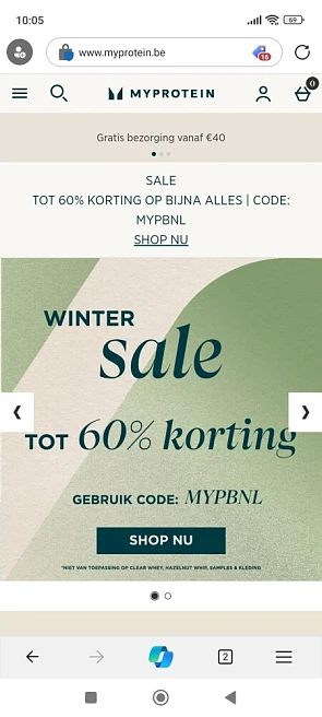 Winter sale bij My protein