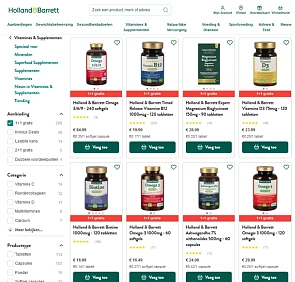 Holland & Barrett: 1+1 gratis op supplementen als ashwagandha, omega 3 en magnesium