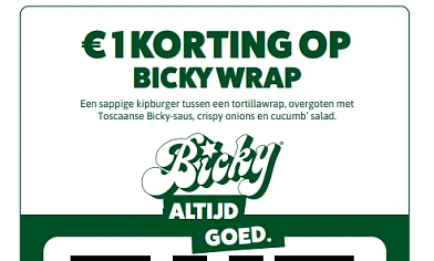 € 1 korting op Bicky Wrap