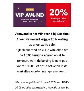 Scapino 20% korting op alles web only