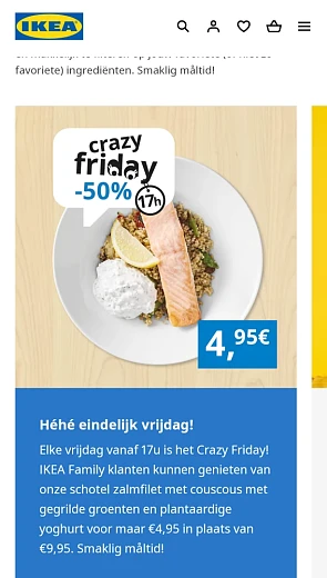 Ikea: iedere vrijdag weer Crazy Friday in het restaurant