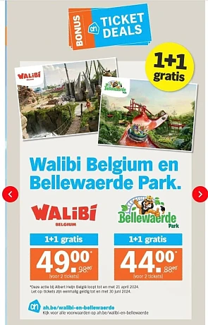 🎢 Tickets Walibi et Bellewaerde 1+1 GRATUIT...