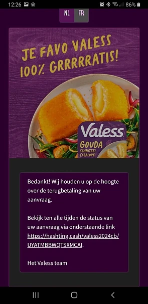 100% cashback valess