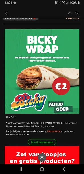 Fritkotactie bicky wrap €2