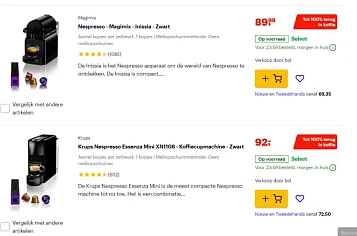 Jouw Nespresso toestel voor 100% terug in koffiecups