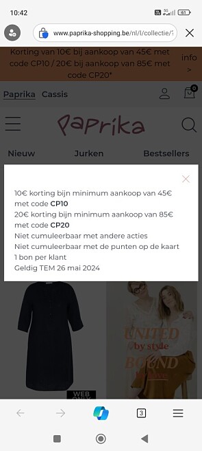 Korting paprika en cassis