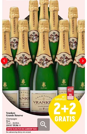 14,99€/fles Champagne