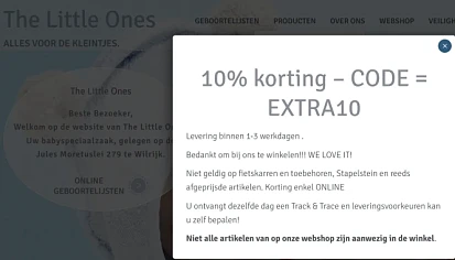 10% korting bij baby webshop The Little Ones