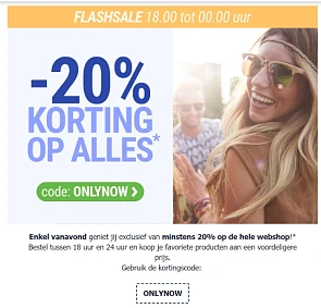 Flash sale PharmaMarket - 20% korting