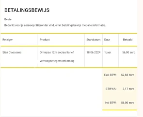 De Lijn abonnement Omnipas