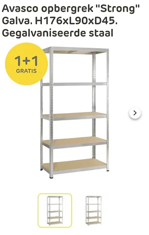 Avasco opbergrek 1+1