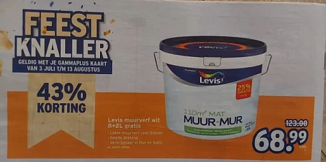 Levis muurverf 43% korting