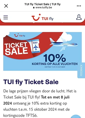 Tui fly kortingscode