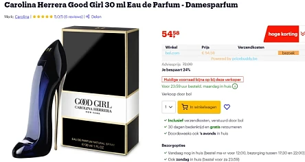 -24% op Good Girl eau de parfum Carolina Herrera bij Bol