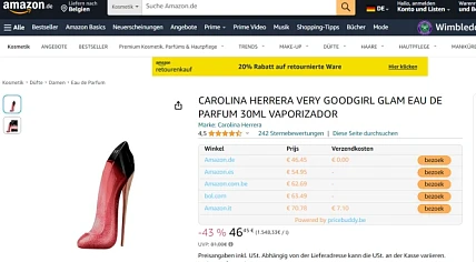 Grote korting op Carolina Herrera Very Good Grirl Glam 30 ml eau de parfum bij Amazon
