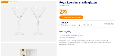 🍸 Weekactie Royal Leerdam glazen bij Action