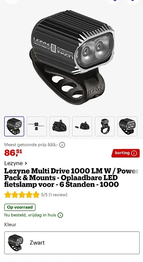 Oplaadbare led fietslamp