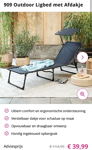 Ligbed met Afdakje