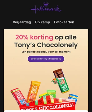 Hallmark korting Tony’s Chocolonely