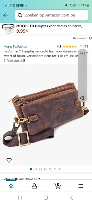 -77%: heuptasje echt leder 10€
