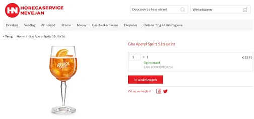 Aperol Spritz glazen voor €4/glas