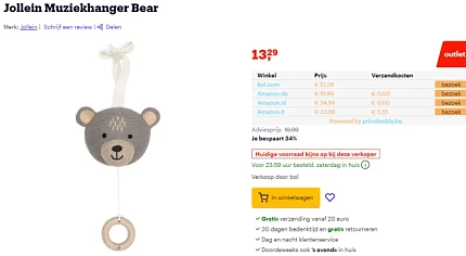 -34% Jollein Muziekhanger Bear 🐻 Bol