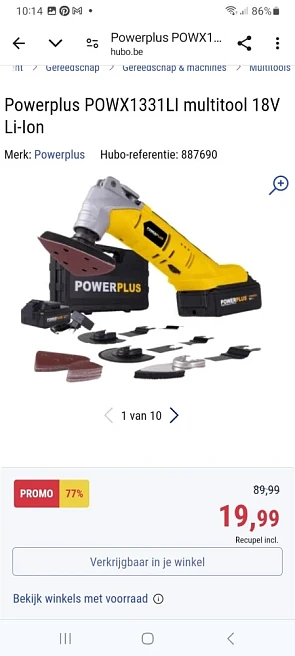 Powerplus POWX1331LI multitool 18V Li-Ion