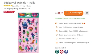 >60% op enkele stickervellen 💝 Lobbes.nl