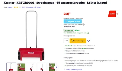 Hoge korting op Strooiwagen Kreator bij Bol