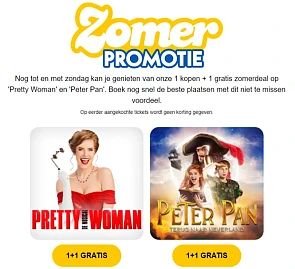 1+1 op Deep Bridge musicals ⭐ Zomerdeal