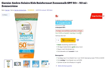 Hoge korting op Garnier Ambre Solaire Kids producten ☀️ Bol