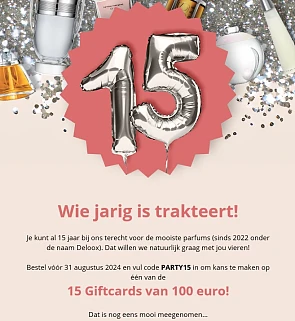 Maak kans op een van de 15 giftcards t.w.v. € 100 bij Deloox