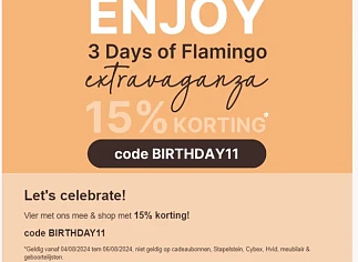 💛 15% verjaardagskorting bij De Gele Flamingo 🎉 Flamingo Extravaganza!