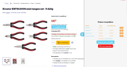 Kreator KRT613006 mini tangen set - 5 delig