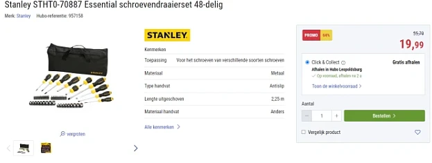 Stanley schroevendraaierset 48-delig