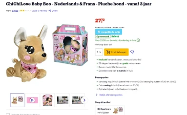 Hoge korting op Chi Chi Love 😍 Baby Boo 30 cm spraakopdrachten en geluiden