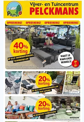 Opruiming tuinmeubelen Pelckmans