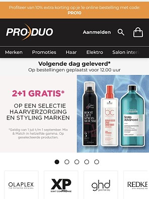 1ste bestelling pro-duo