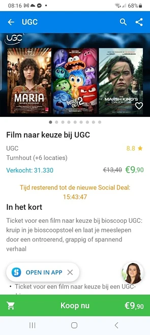 Ticket UGC bioscoop